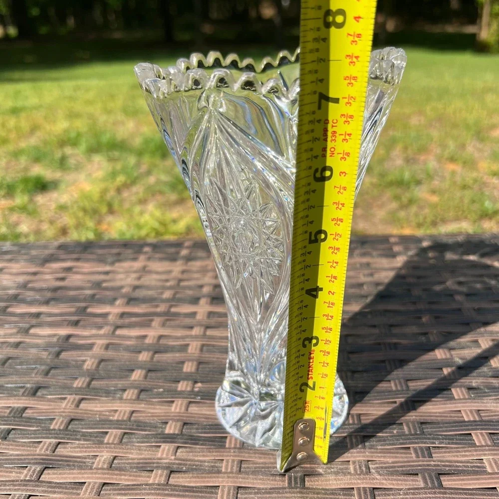 Vintage Nachtmann Palais Lead Crystal‎ Vase Made in Germany Scalloped Edge